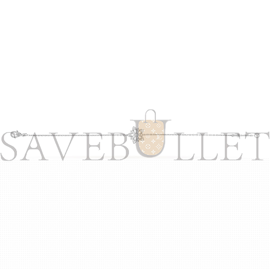 v*n cl*f arpels lotus openwork bracelet mini model - white gold, Di*m*nd  vcarp1ab00